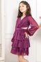 Frilly Glittery Tulle Children's Evening Dress Plum Mdv308 - 2