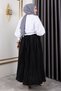 Women's 100% Viscose Pleated Dress with Elastic Waist and Wrinkle Detail - 3