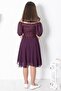 Balloon Sleeve Detailed Chiffon Evening Dress Plum Mdv332 - 6