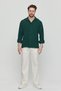 Men's Summer Sweat-Free, Non-Ironing, Loose Oversize Long Sleeve Loose Fit Shirt Men's Shirt Emerald Green - 6