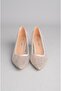 Seç 729 Stone Tulle Detail Stiletto (Heel Height: 6 cm) Silver - 7