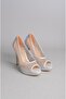 Select 901 stone tulle detail evening shoes (heel height: 12 cm, platform: 2.5 cm) silver - 4
