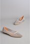 Select 1729 stone tulle detail women's flat shoe silver - 6