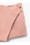Button Detailed Asymmetrical Double Breasted Modal Shorts Skirt - 5
