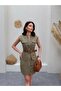 Belted Linen Dress with Pocket Detail