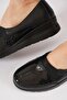 Ayfits Patent Leather Garnished Women's Genuine Leather Shoes Black Skin - 5
