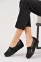 Ayfits Patent Leather Garnished Women's Genuine Leather Shoes Black Skin - 3