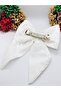 White Cotton Scalloped Fabric Automatic Buckle - 4
