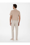 Beige Carrot Fit Linen Blend Canvas Trousers 50306386-Vr011 - 4