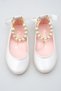 Matte Mother of Pearl Girl's Ankle Pearl Ballerinas