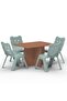 Modern Wooden Child Desk with 4 Plastic Chair - Caramel Nude
