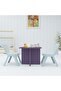 Modern Wooden Child Desk with 2 Plastic Chair - Purple - 6