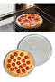 Stainless Steel Pizza Tray, Perforated Lahmacun and Pizza Pan, 2 Pieces Baking Tray 26 cm