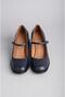 Seç 146 Genuine Leather Belted Heel Shoes (Heel Height: 5.5 cm) Dark Blue - 7