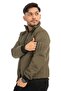 Sports Men's Khaki Lined Stand Collar Seasonal Pocket Water and Windproof Jacket - 3