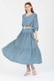 Rochie de in cu mânecă lungă cu curea - 5