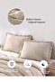 Cotton Stone Washed Ruffle Duvet Cover Set Double 4 Piece Barella Soft Cappuccino - 2