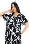 Women's Viscose Half Sleeve Square Neck Dress Black - 5