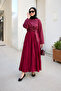 Women's Front Tie Shirt Burgundy - 3