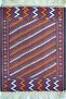 Hand-Woven Wool Burgundy and Orange Color Turkmen Rug 103X124 cm (1.28 m²)
