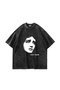 Holy Tears Printed Oversize Unisex Washable Black Tshirt