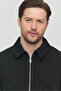 Men's Black Cotton Shirt Collar Jacket - 6
