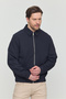 Men's Navy Blue Cotton Shirt Collar Jacket - 7