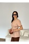 Short Sleeve Buttoned Women's Jacket with Waistband - 3