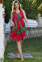 Fuchsia Pool Collar Sleeveless Tie-Up Tasseled Allover Printed Casual Viscose Woven Dress 100 60 - 3