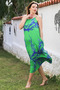 Green Skirt with Hidden Pocket, Ruffled Adjustable Straps, Casual Viscose Woven Dress 128 66 - 4