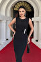 Atlas Fabric Drawstring Brooch Detailed Pencil Dress - Black - 4
