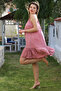Pastel Pink Skirt Ruffled Adjustable Strap Casual Viscose Woven Dress 105 66 - 5