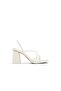 Open White Luxe Heeled Sandals For Women