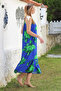 Blue Hidden Pocket Skirt Ruffled Adjustable Strap Casual Viscose Woven Dress 128 66 - 5