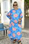 Crew Neck Low Sleeve Extra Large Size Cotton Viscose Plus Size Dress 58-64 Size - 5