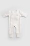 Quilted Ecru Baby Rompers with Booties and Gloves