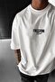 Men's Ecru White Freedom Wing Printed Oversize Casual T-Shirt - 3