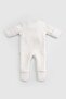 Quilted Ecru Baby Rompers with Booties and Gloves - 2