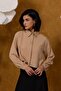 Button Accessory Crop Top - Milky Brown Sleevelet - 2