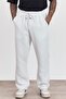 Men's Premium Summer Elastic Waist 100% Cotton White Woven Trousers Ls-23100 - 2