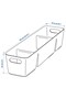 Drawer Organizer with Compartments 50X10X12,4 cm Ikea Organizer with Compartments Plastic Cutlery Holder Black - 3