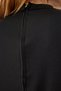 Back Zipper Detailed Knitted Scuba T-Shirt Black Lkj0005 - 3