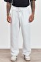 Men's Premium Summer Elastic Waist 100% Cotton White Woven Trousers Ls-23100