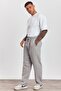Men's Premium Summer Elastic Waist 100% Cotton Gray Woven Trousers Ls-23100 - 5