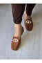 Melinta Stone Buckle Tan Suede Women's Ballerinas - 4