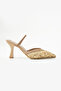 حذاء Alberta بكعب ومفتوح من الخلف، بتفاصيل ريش وخرز - 5