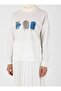 Print Detailed Tunic Pleated Skirt Double Set - White - Tavin - 4