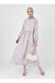 Natural Fabric Lined Scallop Hijab Dress - Antique Lilac -
