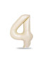 4 Years Old Retro Hearts Cream Number Caramel Bear Birthday Balloon Set - 2
