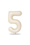 5 Years Old Retro Hearts Cream Number Caramel Bear Birthday Balloon Set - 2